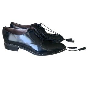 Pertini Black Patent Leather Lace-Up Shoes – EU 38 / US 7–7.5